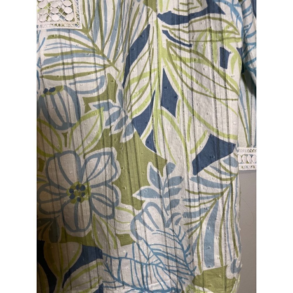 ALFRED Dunner Women's Top Floral Pattern with Lace Size 14 Petite - Picture 11 of 12